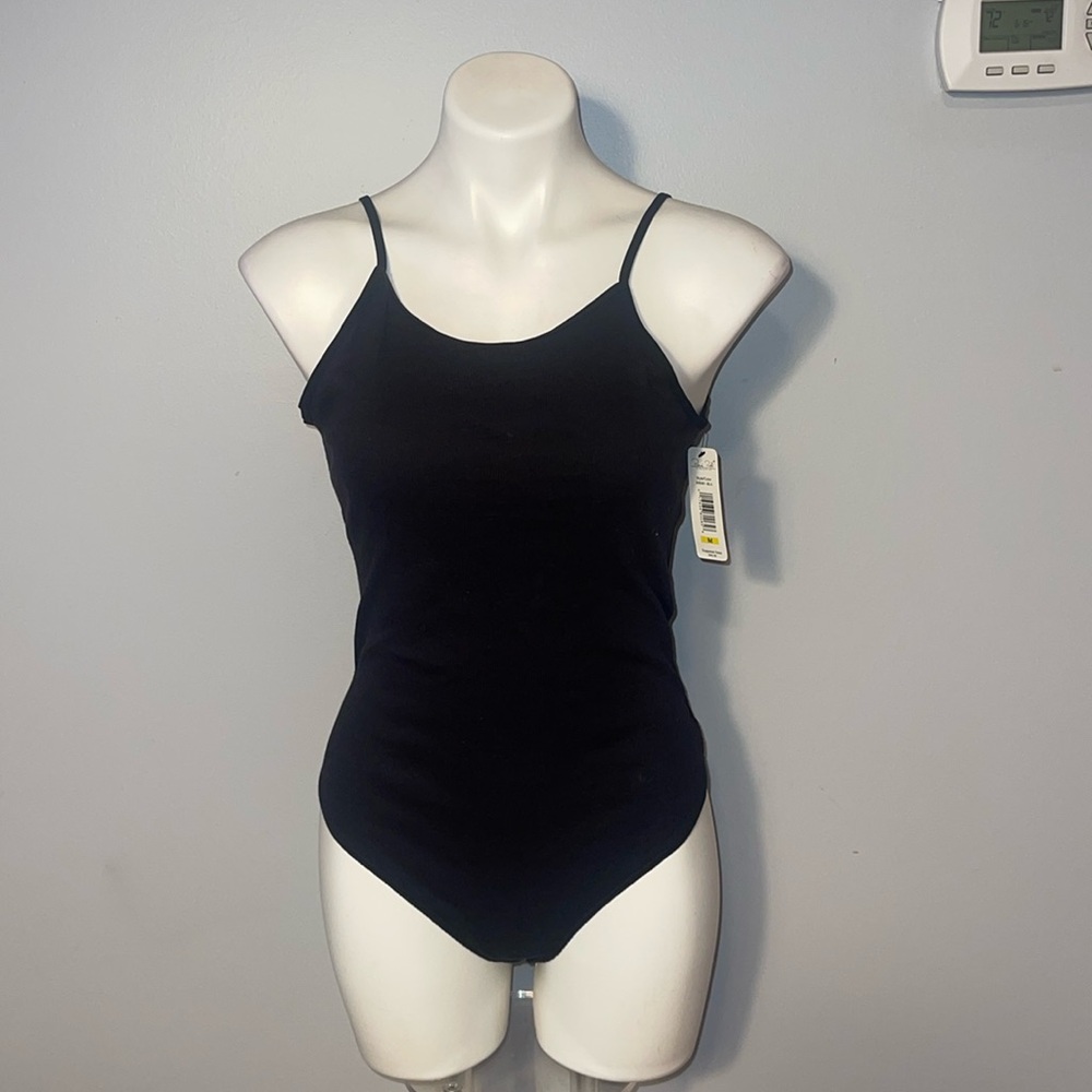 Rene Rofe size medium NWT black tank top bodysuit.